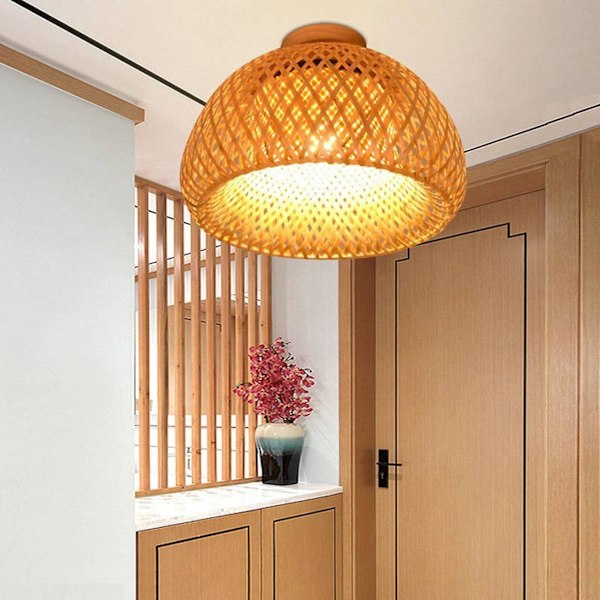 Bambus Wicker Rattan Lysarmatur Feste Hengende Taklampe For Stue Soverom Spisestue,3