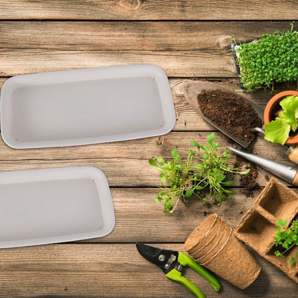 XJ-5-delt plast plantebakke rektangulær plantekasse plantebakke plastbakke drypbakke have balkon have sukkulente plantningsværktøjer
