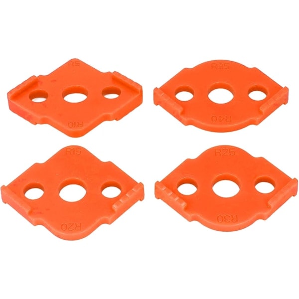4 stk Trebearbeiding Halvsirkelformet Filet Hurtigposisjonerere, ABS Radius Jig Router Maler Hjørne Router Bit, for Rettvinklede Bilderammer, Bord, Brett...