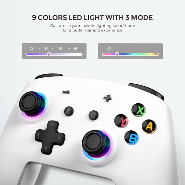 Switch Pro-kontroller, Trådlös Switch-kontroller med LED-ljus/Dubbel vibration, Fjärrkontroll