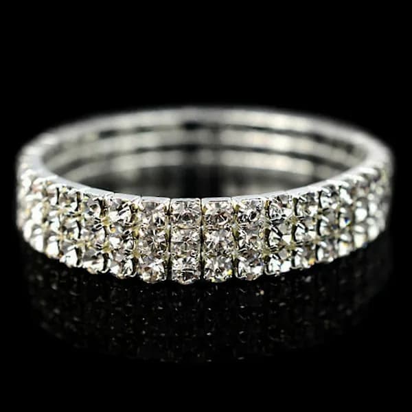 Armbånd Strassdesign Elastisk Legering Mote Håndbåret Armbånd for Daglig Bruk 5 Row