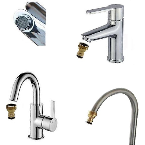 Messing 5 ST Rustbeskyttelse Kranforbindelse Slangeadapter Gjenget Kran Universaladapter Kranforbindelse for Kjøkkenslange Krantilkobling