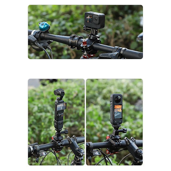 XJ-Cykelklämma för Action4/gopro12, 360° roterande, multirör, för multifunktionell bärbar hållare