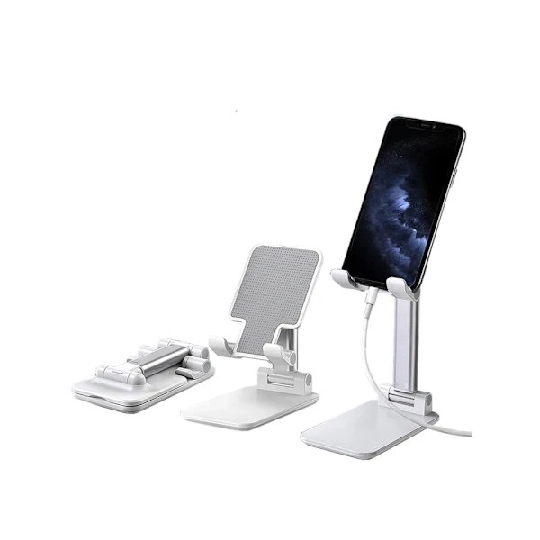Telefonstativ - iPadholder - Sammenleggbar - Opptil 10 tommer Hvit[pl]