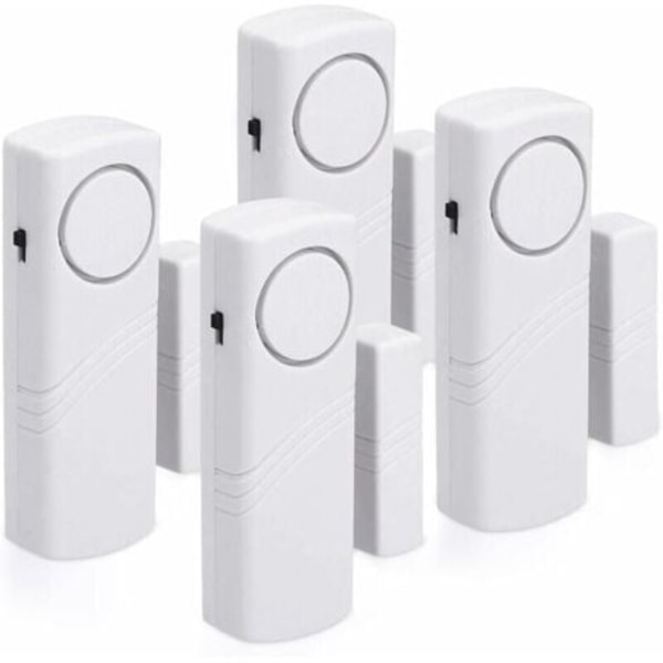4-pack dörr- och fönsterlarm – Säkerhets- och inbrottslarm för hemmet – Magnetisk funktion – 120 dB