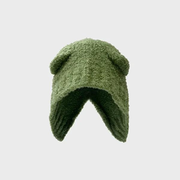 Stickad Mössa Ullmössa GRÖN grön