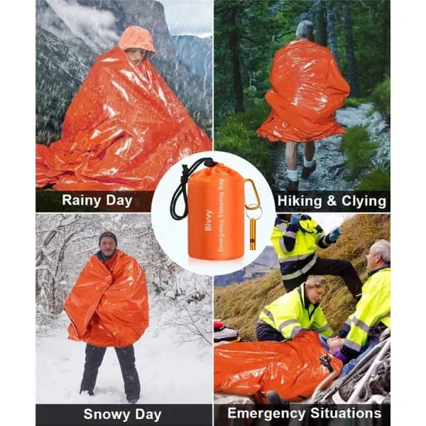 2-pak nødsovepose, bærbar nødsovepose Emerg Orange 2-pak[pl]