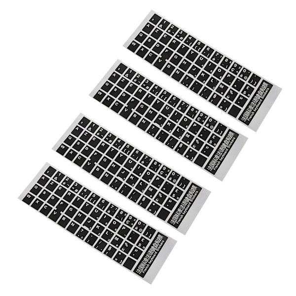 XJ-4x Vita Bokstäver Franska Azerty Tangentbordsdekaler Svart Färg För Laptop PC
