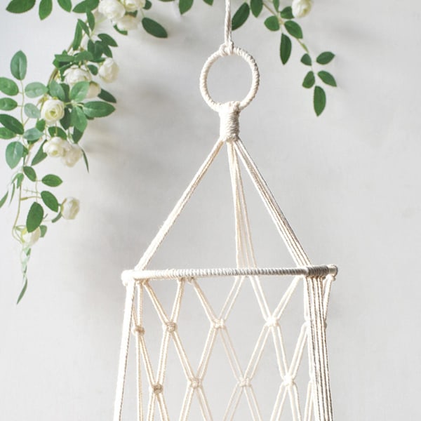 XJ-Katteseng, Macrame Hængende Kæledyrsseng, Vævet Loftophængt Kattehængekøje, Kæledyrsgaver, Hængekøje, Gyngeseng Kat Macrame Hængekøje Med Kvaster