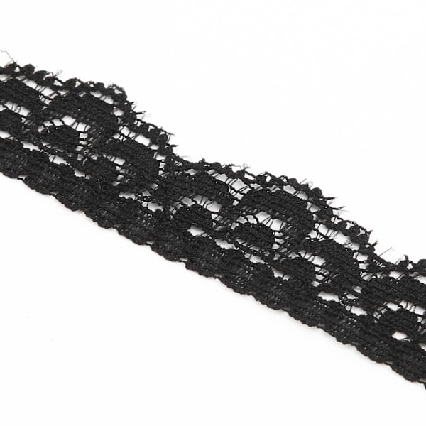 Black Lace Trim 10 Yards 1.5cm Width Stretchy Elastic Comfortable Floral Pattern Lace Edging for Embellishments Sewing DIY