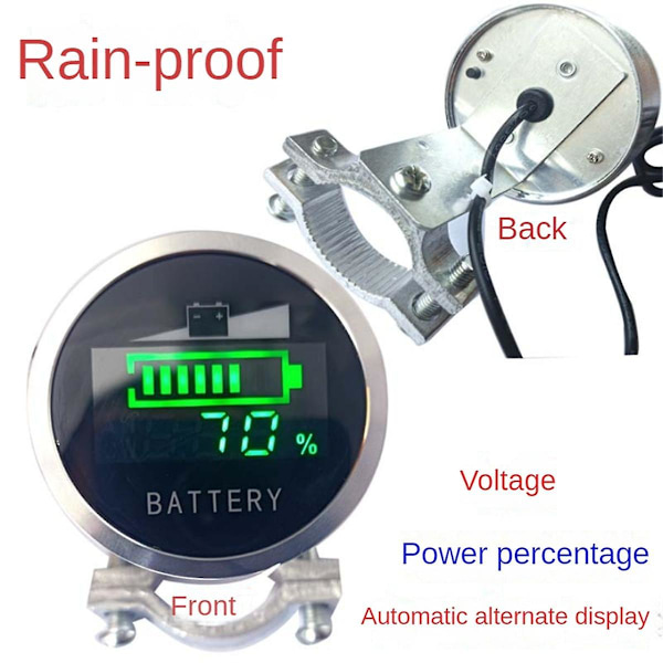 XJ-Dc6-120v Blybatteri Kapacitetsindikator LED Digital Voltmeter Spänningsmätare 48v