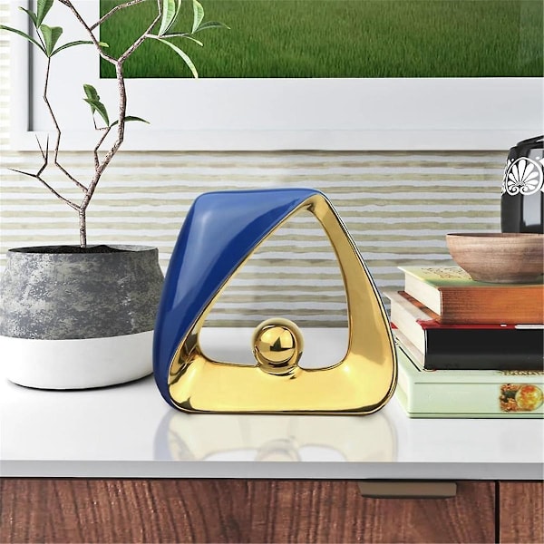 XJ-Home Decor Moderni Patsas, geometrinen Keraaminen Veistos Pöytäkoristeet Olohuoneen Keskipisteeksi