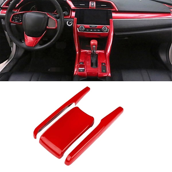 XJ-3st Röda Mittkonsol Armstöd Box Trim Skydd För 10:e 2016-2021