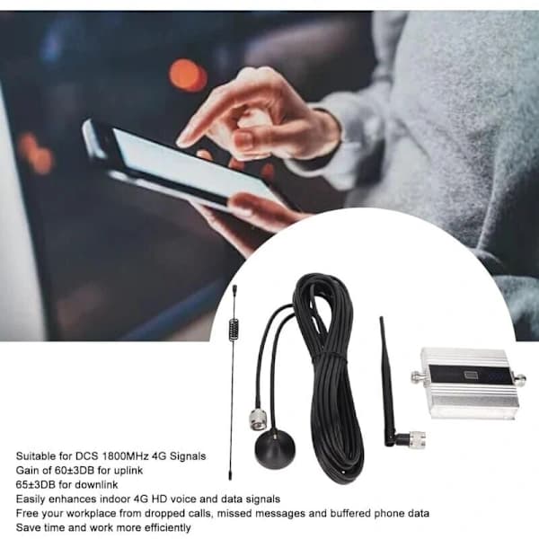 5G 4G LTE Mobiltelefonsignalforstærker og Repeater Antenne med Stemme- og Dataforbedring, Signalforstærkning (EU-stik)[pl]