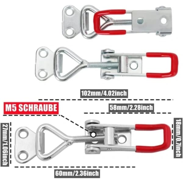 2-pack metallspännen, lådlås justerbart spänne snabbspänne spärr (Silver 2 st)[pl]