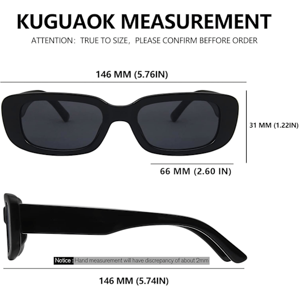 XJ-Retro Rektangulære Solbriller Kvinder og Mænd Vintage Små Firkantede Solbriller UV-beskyttelse Glasse