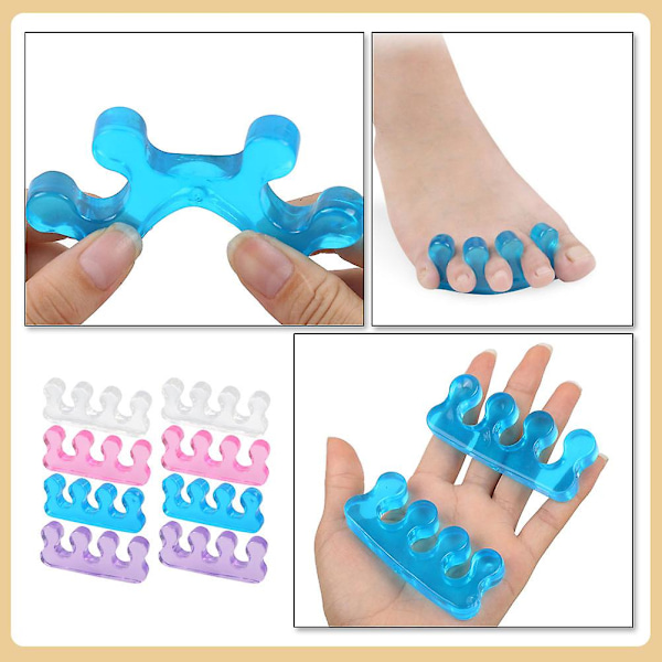 XJ-8 stk Professionelle Tåseparatorer Neglekunst Tåseparatorer Manicure Tåseparatorer Neglekunstværktøjer