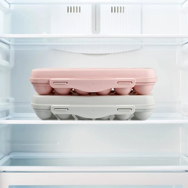 2-pack Egg Storage Container with Lid, 12 Compartment Egg Holder for Refrigerator, Plastic Egg Storage Box, Egg Organizer with Cover Holds 24 Eggs