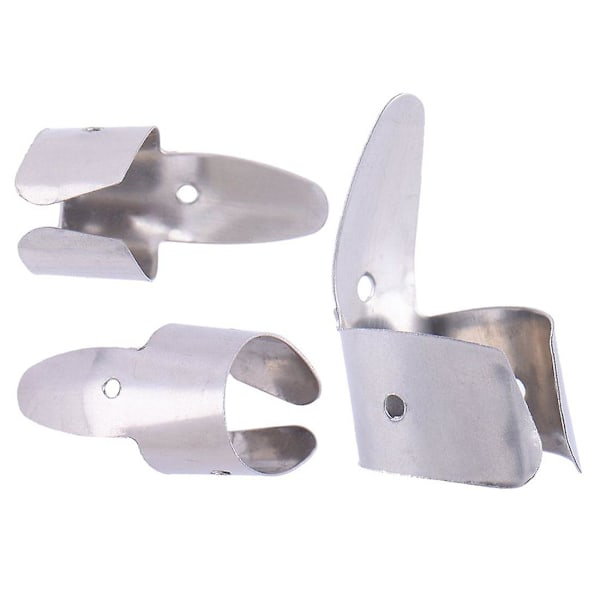 XJ-3 Metall Fingerplektrum + 1 Tumplektrum Set Gitarr Fingerplektrum För Gitarr Dobro Banjo, etc.