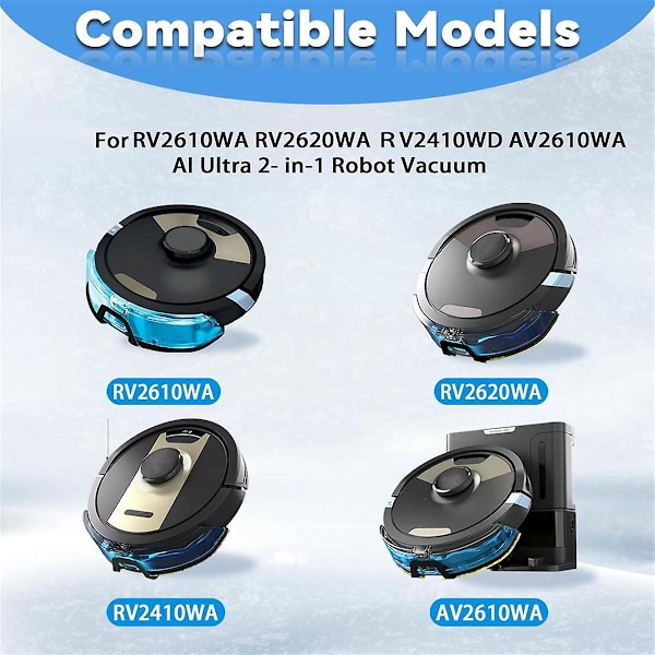 XJ-8 stk. Moppepuder Reservedele til RV2610WA RV2620WA RV2410WD AV2610WA AI Ultra 2-i-1 Robotstøvsuger Modeller