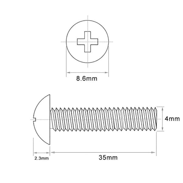 40 kpl Koneruuvit Truss Head Phillips Metriset ruuvit