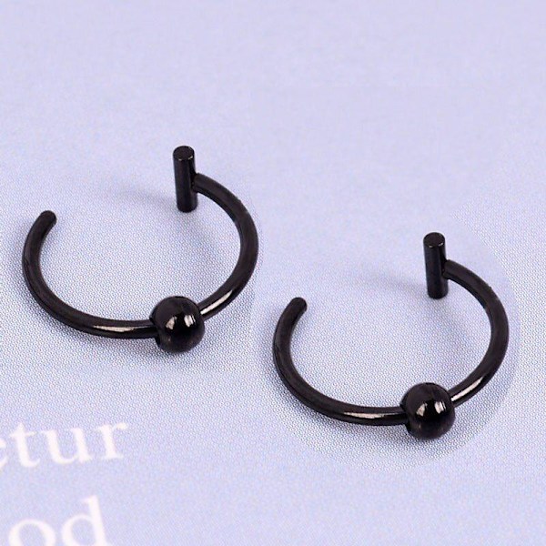 XJ-Falsk Piercing i Rustfritt Stål - 8 mm - Svart