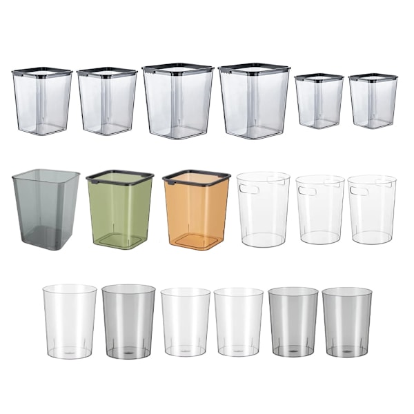 XJ-1/2/3 ABS Utrymmesbesparande liten badrumshink med lock för enkel rengöring Badrumshink och toalettborste set Plast badrumshink Transparent bl