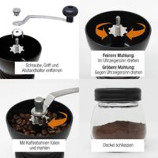 XJ-Skerton PRO kaffekvern | Keramikk, 19cm, svart