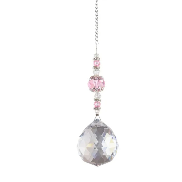 Solcellefanger Krystallkrone Dekor ROSA rosa