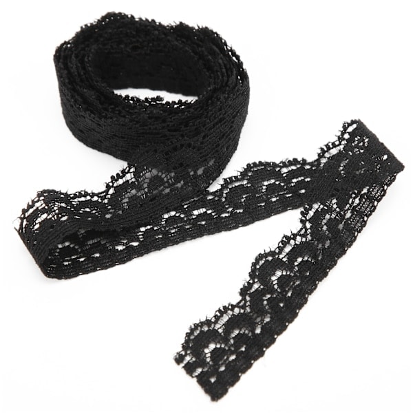 Black Lace Trim 10 Yards 1.5cm Width Stretchy Elastic Comfortable Floral Pattern Lace Edging for Embellishments Sewing DIY