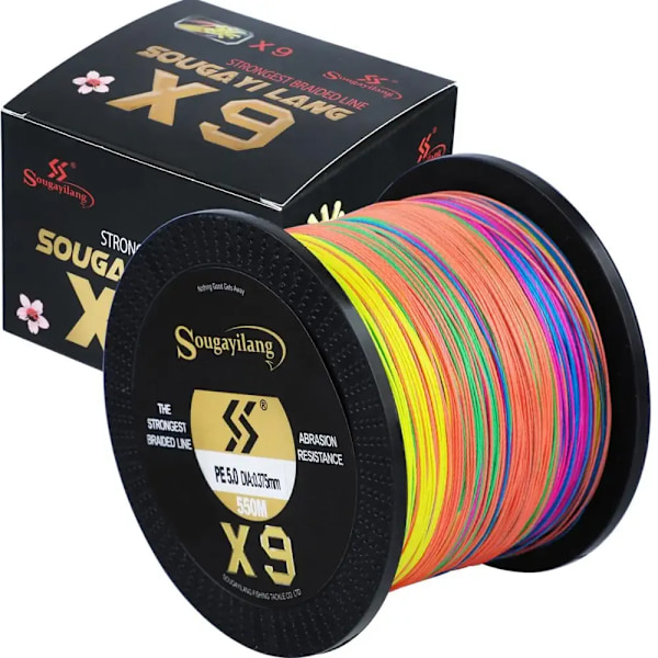 Sougayilang Ny X9 150M 350M 550M PE Fiskeline 9 Tråde Omvendt Spiral Tech Multifilament Stærk Karpefiskeline 17-97LB