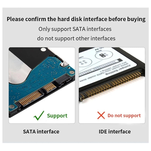 XJ-2.5/3.5 Seriell Port Dobbel-disk Harddiskbase Usb3.0 Multi-funksjon Offline Kopi Mobil Harddisk
