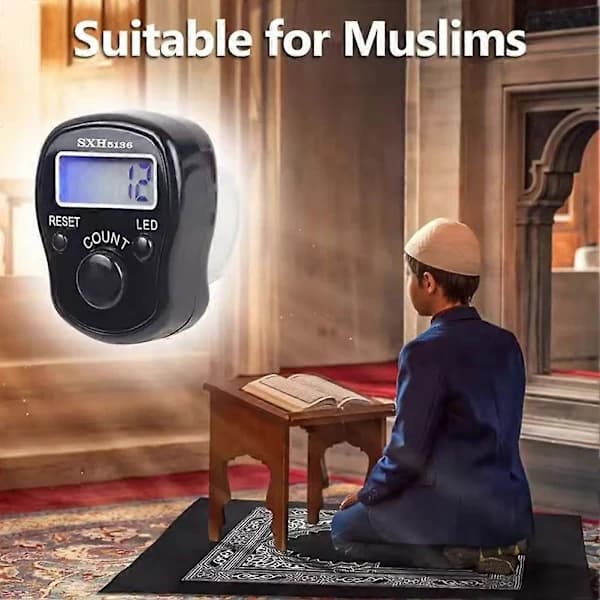 LED Muslimsk Teller Fingerring Håndteller Digital Tasbih