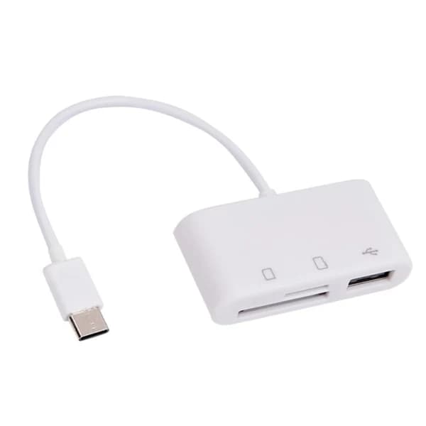 USB C 3-in-1 Hubimuunnin Type C -sovitin SD-kortinlukija Mac Type-C -laitteelle, One-size