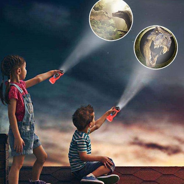 Utdanningsleker Projektor Lommelykt Lysleker Projektorleke Dinosaur Vegglampe Dinosaur Lommelykt og Projektorleke for Barn