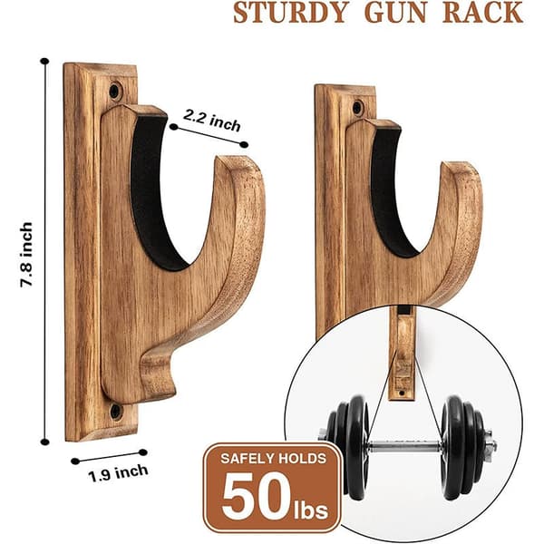 Pine Double Mounted Wall Storage Rack, Hanging Bracket Display Stand 5 * 4 * 19.50CM