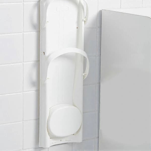 Vikbart väggmonterat ABS paraplyställ för hem och hotell - Vit 54x17cm