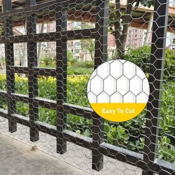KZQ Hønsenet, 350 mm x 2 m Volierenet, Galvaniseret sekskantet net, med minitang og handsker, til gør-det-selv-håndværksprojekter eller metalhavenet