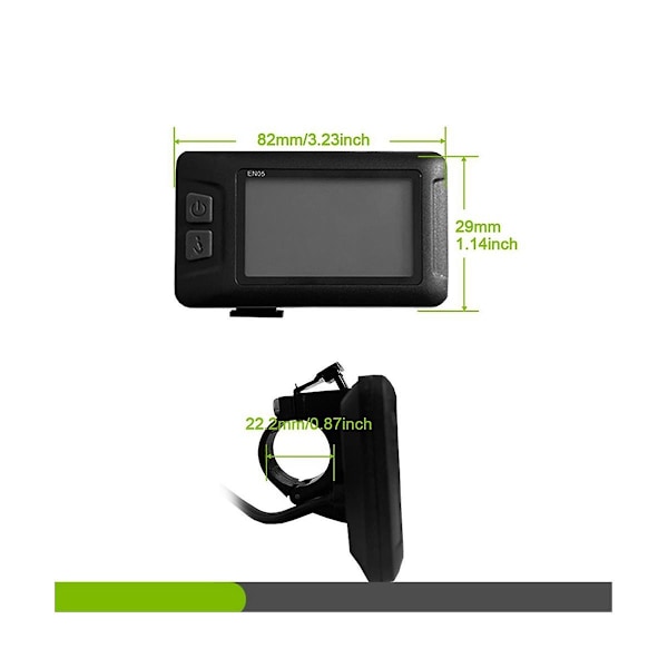 XJ-Ebike Lcd-en05 Display Kontrol 24/36/48v Speedometer Ledningsført Sm Stik Cykeltilbehør