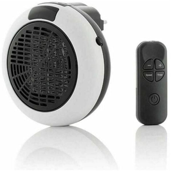 KZQ Elektrisk Veggmontert Vifteovn - Veggkontaktvarmer med Termostat og Timer - Plug-in Varmeovn med Fjernkontroll, Stue, Soverom, Kontor - Cera