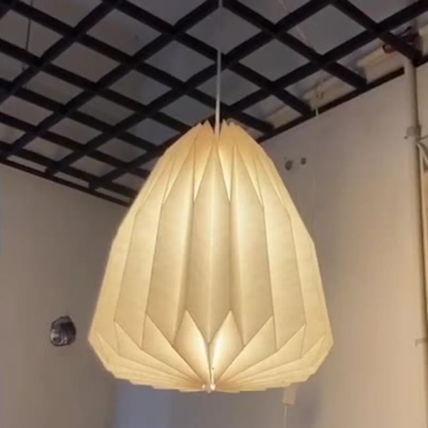 Grossist 2 ST Kreativ Origami Taklampskärm Handgjord Nordisk Stil Lampskärm Vikbar Pendellampa Konstdekor för Sovrum Matsal