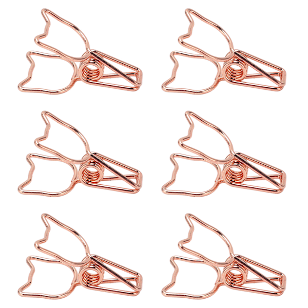 100 stk. Papirclips Søde Tegneserie Katteformede Udhulet Lange Clips Papirclips Kontorartikler Rosaguld