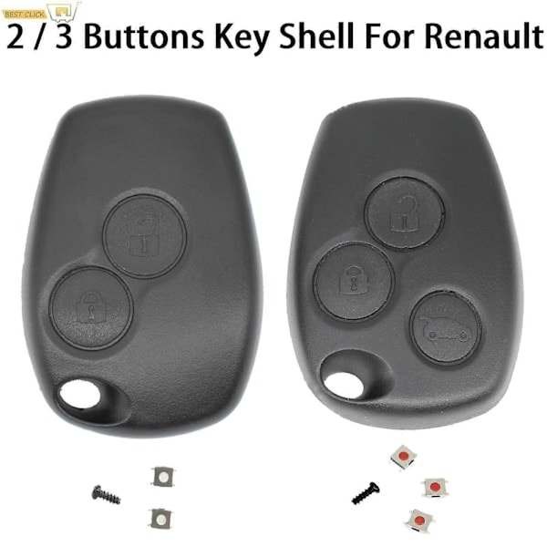 2/3-knapps bilnyckelskal för Renault Clio Trafic Twingo Kangoo Master Modus Dacia Duster Sandero Modus