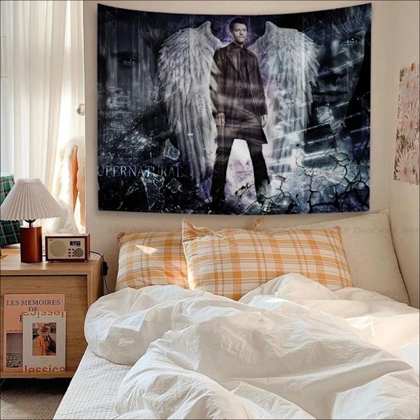 TV-serien Supernatural Tapestry Anime Tapestry Hængende Tarot Hippie Vægtæpper Kollegieværelse Væghængende Lagner