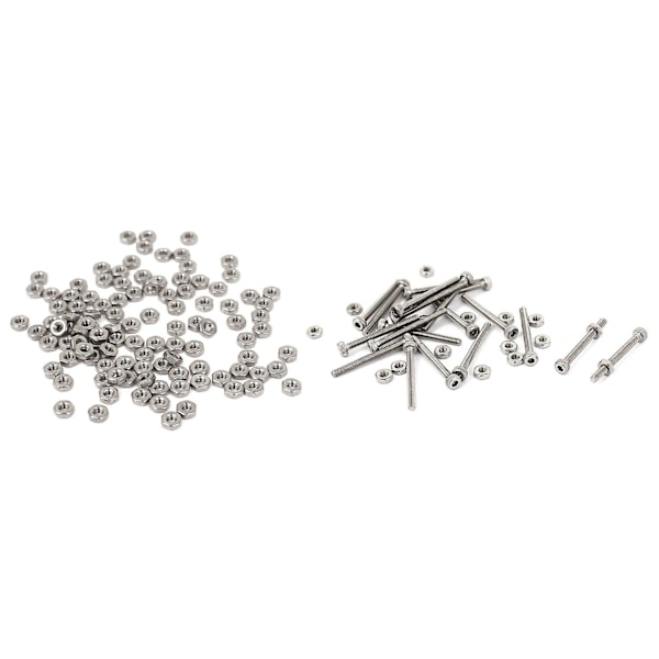 XJ-100 stk. Metriske M2 Hex Møtrikker 304 Rustfrit Stål Fastgørelse Din934 Til Bolt & 20 stk. M2 X 20mm Lange Hex S