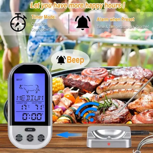 XJ-Trådlös Kötttermometer