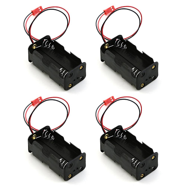 XJ-4pakning 6v 4xAA Batteribeholder Etui Holder Pakke Boks Jst Plugg Mottaker Kompatibel Hsp Redcat 1/8 1/10 Rc Nitro Power Bil Lastebil
