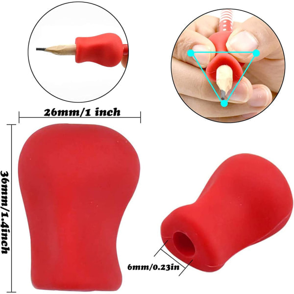 10 stk Blyantgrep for Barn Ergonomiske Blyantgrep Silikon, Tilfeldige Farger