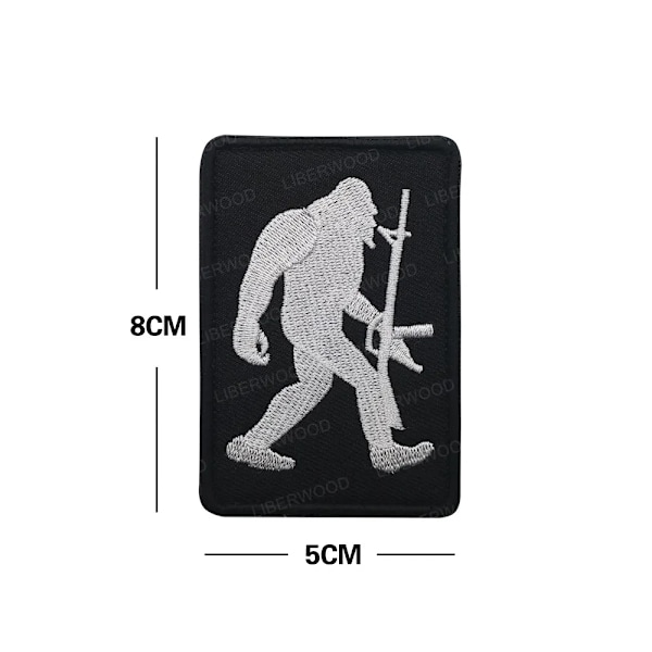 Broderet Bigfoot Hook Patch Taktisk Badge Nationalflag Skovmærker til Skjorter Rygsække Hatte Jakker