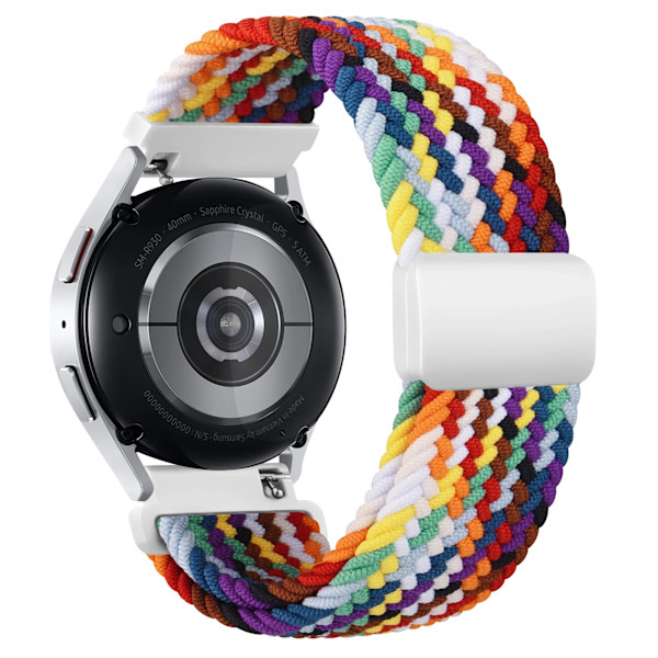 20 mm flätad Solo Loop för Garmin Vivoactive 5/3/3 Music - armband för Garmin VivoMove3/Trend/Sport Venu SQ/SQ2/2plus - rem regnbåge rainbow 20mm